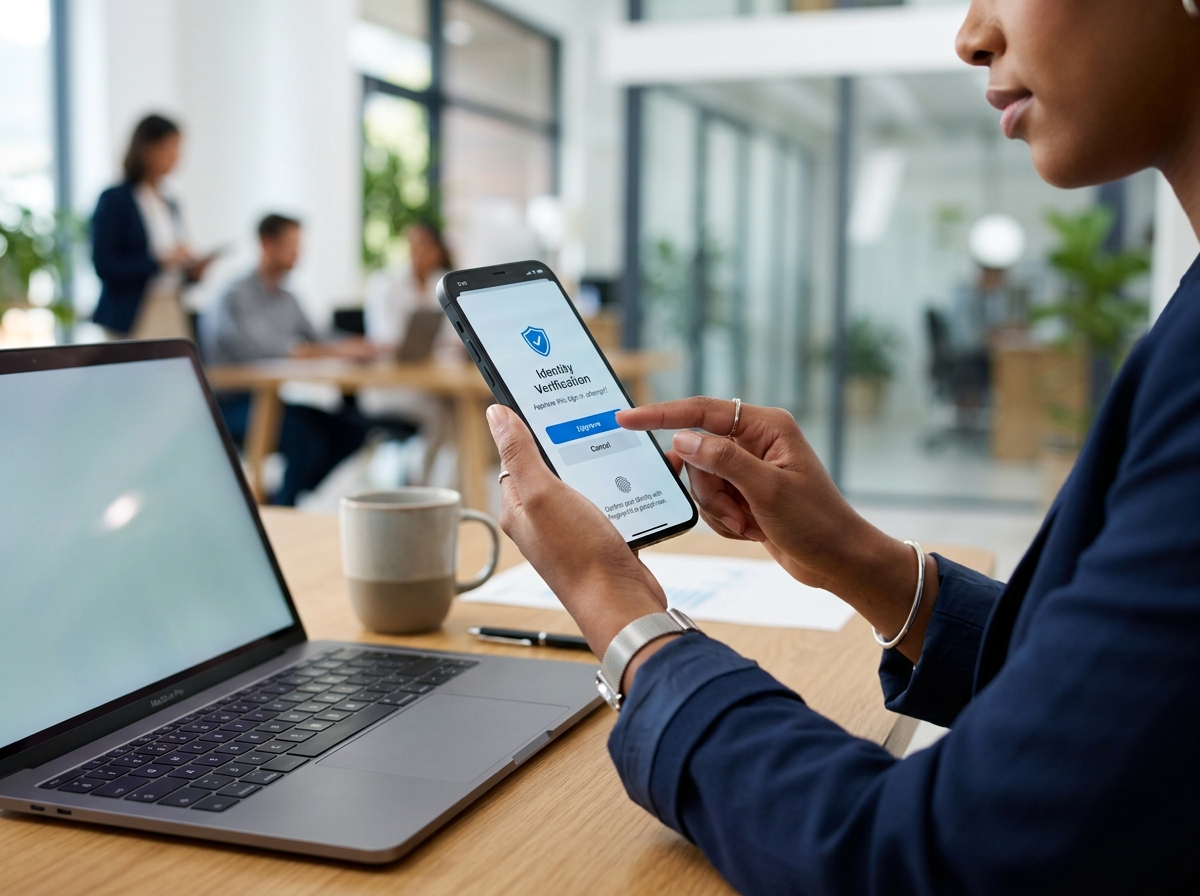 Enterprise user verifying caller session on mobile device